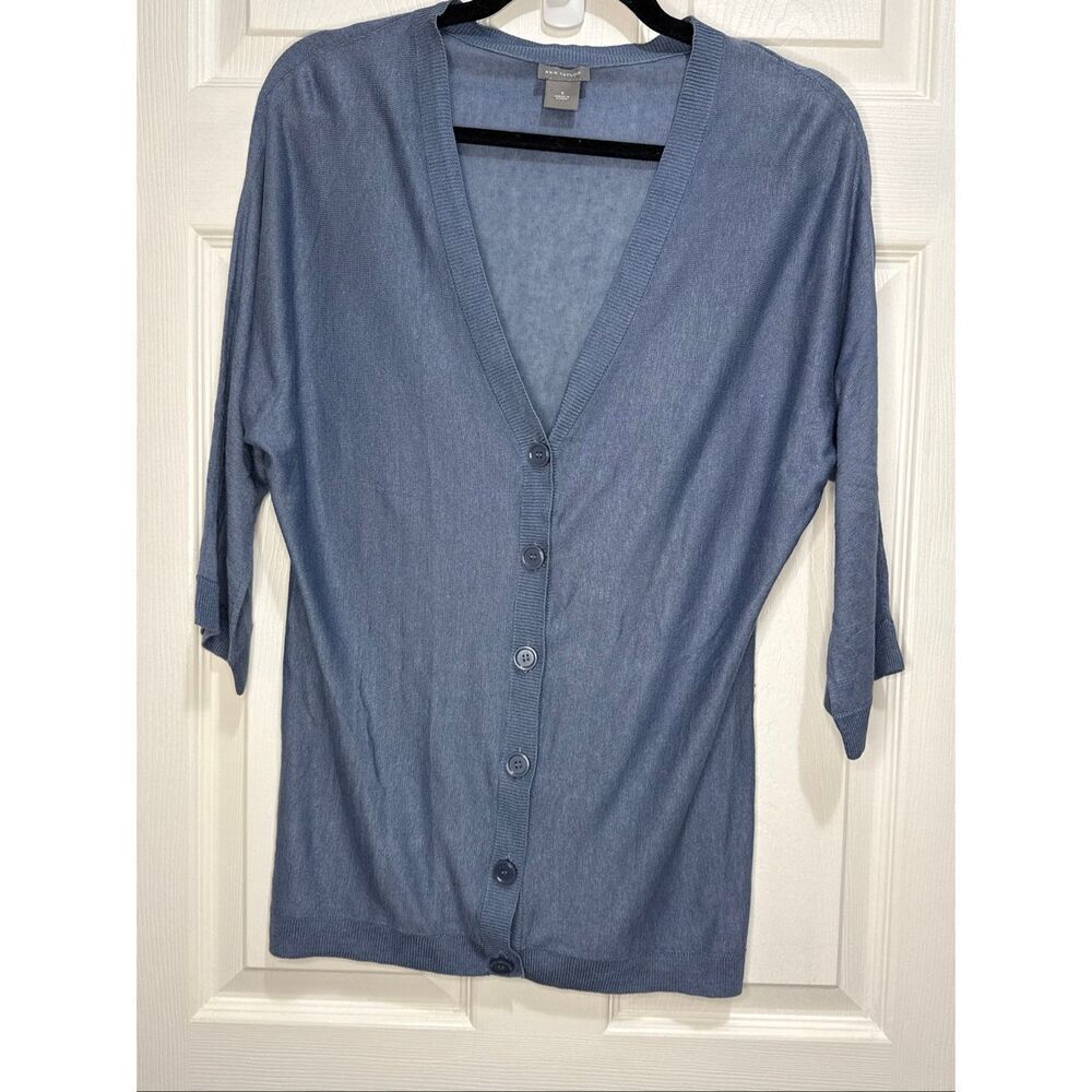 Ann Taylor linen & silk cardigan sweater top Small